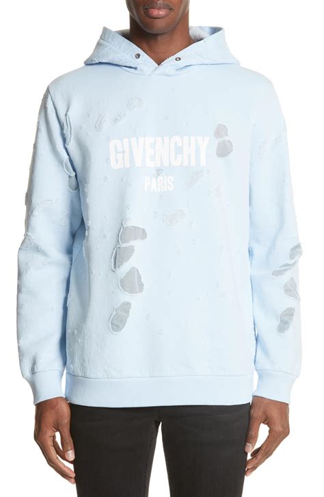 givenchy jumper mens blue|givenchy destroyed hoodie.